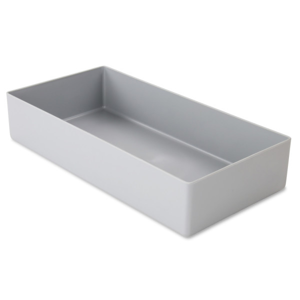 25 pcs. insertable bins 45/5, 216x108x45 mm, grey, industry standard for drawers, assortment boxes, made of polystyrene