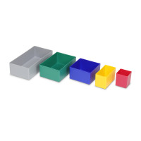 5-pcs. trial set insertable bins E63, various sizes, made from polystyrene
