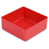 Insertable bin 23/1, 54x54x23 mm, red, industry standard for drawers, assortment boxes, made of polystyrene
