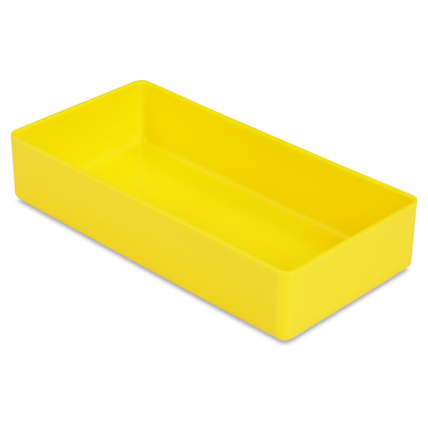 Insertable bin 23/2, 108x54x23 mm, yellow, industry standard for drawers, assortment boxes, made of polystyrene