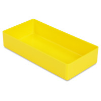 Insertable bin 23/2, 108x54x23 mm, yellow, industry standard for drawers, assortment boxes, made of polystyrene
