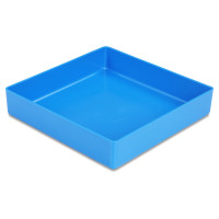 Insertable bin 23/3, 108x108x23 mm, blue, industry standard for drawers, assortment boxes, made of polystyrene
