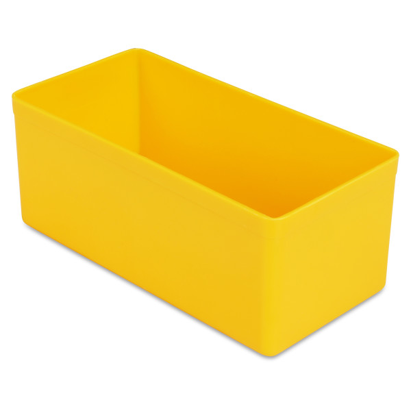 Insertable bin 45/2, 108x54x45 mm, yellow, industry standard for drawers, assortment boxes, made of polystyrene