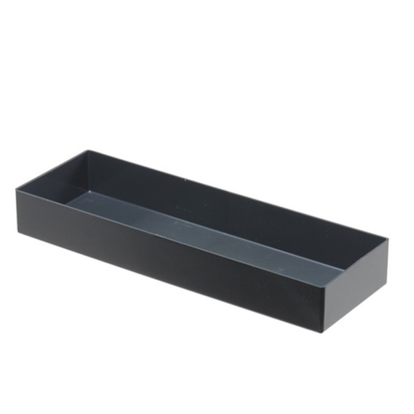 Insertable bin 45/6, 324x108x45 mm, black, industry standard for drawers, assortment boxes, made of polystyrene