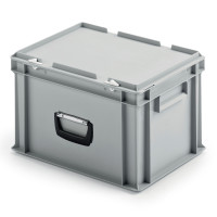 Profi Euro-Koffer EBO-423, aus PP, 400x300x235mm, mit 1 Koffergriff und Deckel, grau
