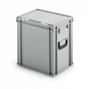Profi Euro-Koffer EBO-440, aus PP, 400x300x400mm, mit 2 Koffergriffen und Deckel, grau