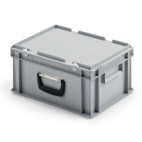 Profi Euro-Koffer EBO-417, aus PP, 400x300x175mm, mit 1 Koffergriff und Deckel, grau