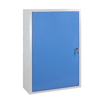 Werkzeugwandschrank mit 1 Tür und Lochwand, 2 Farben, 750x500x200 mm (HxBxT) Lichtgrau/Lichtblau