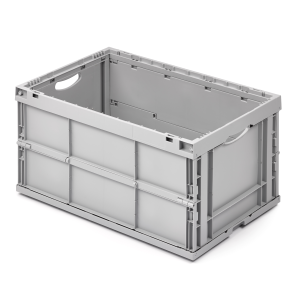 Faltbox FB-6320-05, hellgrau, 600x400x323 mm (LxBxH), 66 Liter, Wände u. Boden geschlossen, aus PP