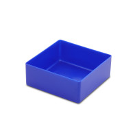 Insert-Box, Bin E40/2 for Drawers, dim. 40x99x99 mm (hxwxd), red, blue, yellow, green or green, 1 Pack = 25 pcs., Mat.: Polystrene
