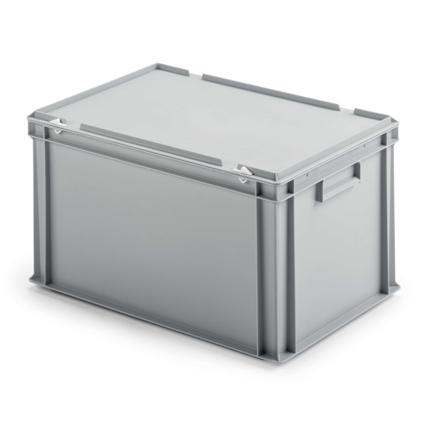 1x Ordner Archivbox für bis zu 7 Ordner, 600x400x320 mm (LxBxLxH), hellgrau, staubsicher, mit extra stabilem Rippenboden